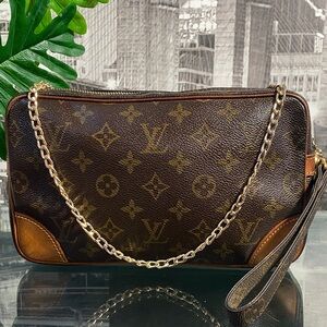 Authentic Louis Vuitton Monogram Marly Dragonne Clutch Bag